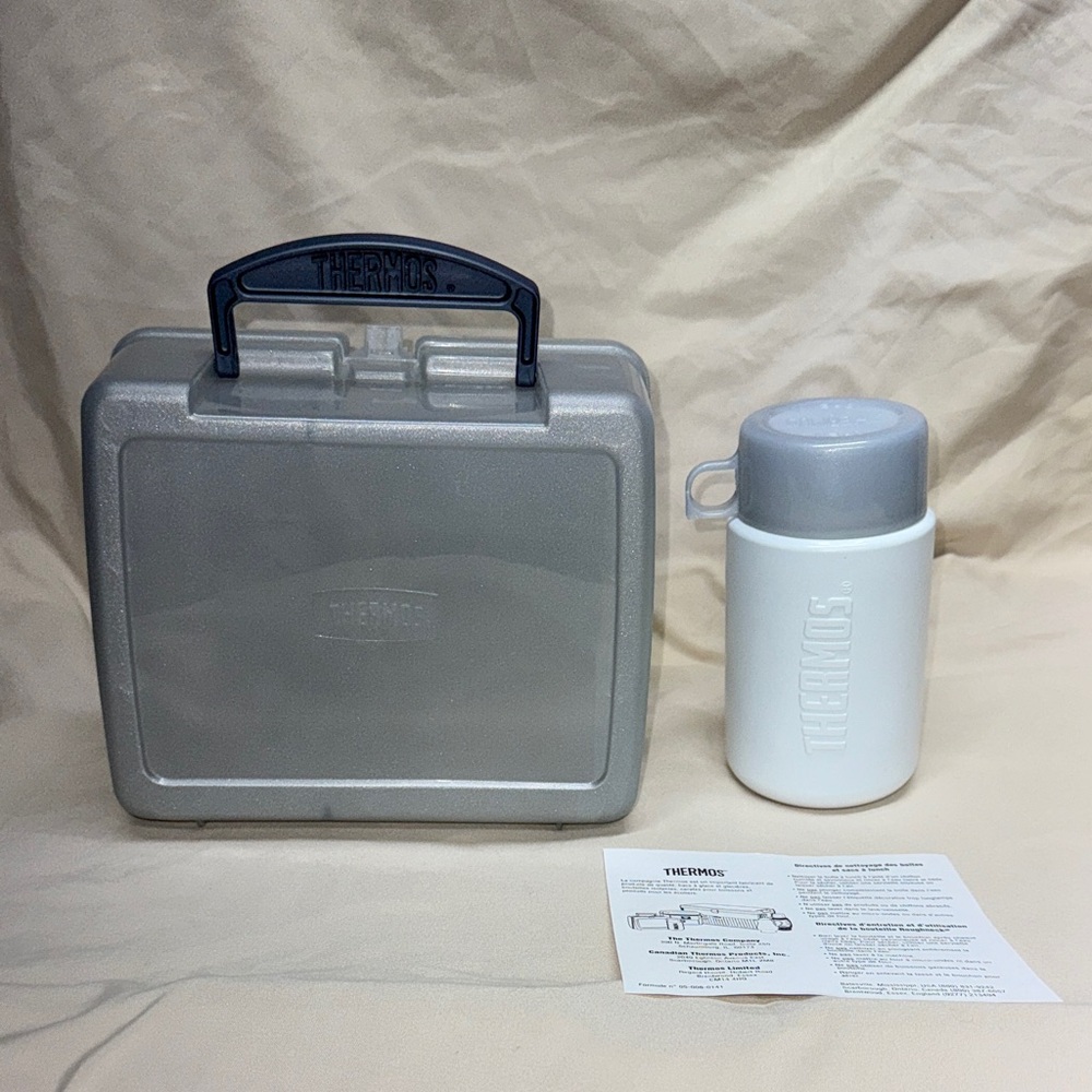 Harry Potter Lunch Box & Thermos Gray Vintage 2001 Warner Brothers New - Picture 5 of 7